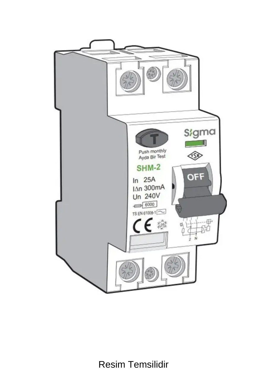 2x63A 300mA Kaçak Akım Koruma Şalterleri (AC Tipi) 6 kA