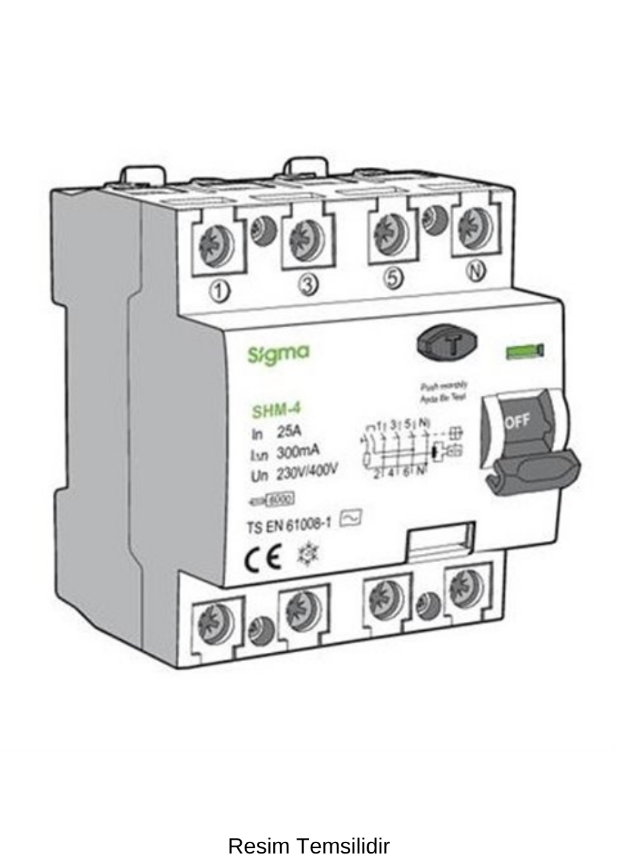 SHM4032300 4x32A 300mA Kaçak Akım Koruma Şalterleri (AC Tipi) 6 Ka